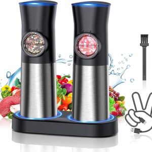 Rechargeable Gravity Salt and Pepper Mills